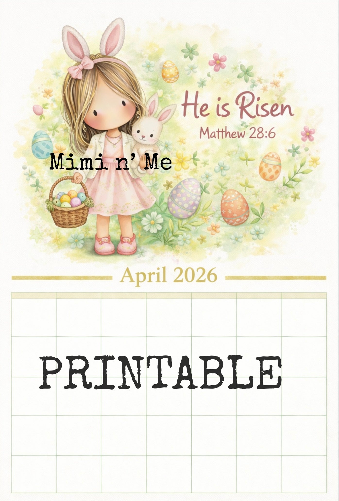 April Calendar - Printable