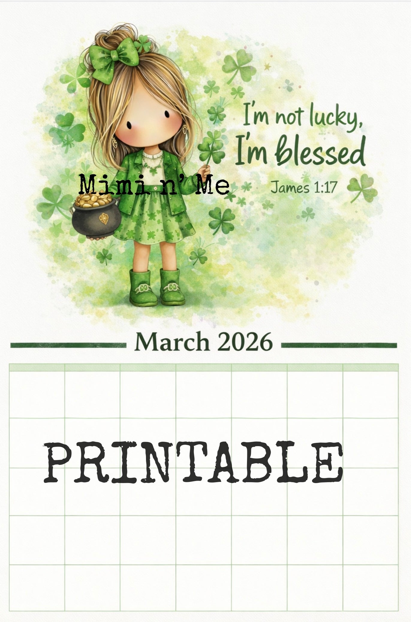 March Calendar - Printable